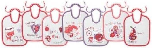 Lorelli 7 Days Σαλιάρα Υφασμάτινη με Κορδόνι Small With Ties Girl 7τμχ