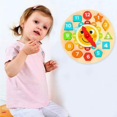 Ξύλινο Παιδικό Puzzle Σφηνώματα Clock 12pcs Tooky Toys