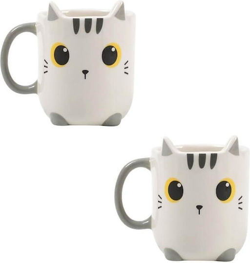 I-total Keramik Espresso Tasse Xl2520d Weißes Katzen Set2