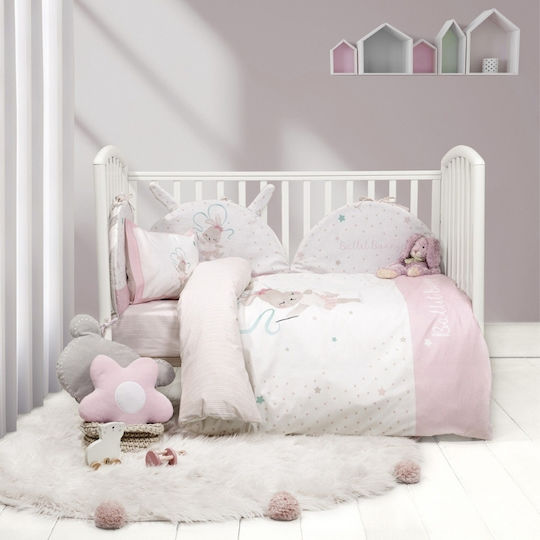 Nima Bunny Комплект Бебешки Чаршафи За Количка Памучни Бели 70x110бр