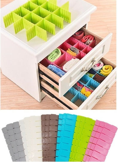 Plastic Drawer Divider for Socks in Beige Color 43.8x9x9cm 2pcs