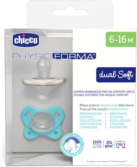 Chicco Physioforma Πιπίλες Σιλικόνης Σιέλ για 6-16 μηνών 2τμχ