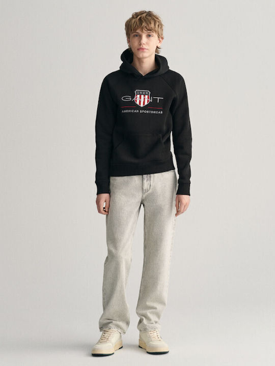 Kids Sweatshirt with Hood and Pockets Black SHIELD