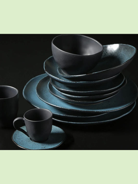 Horecabar Plate Shallow Ceramic Blue with Diameter 27cm