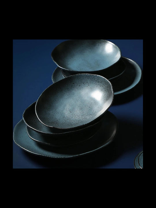 Horecabar Plate Shallow Ceramic Blue with Diameter 27cm