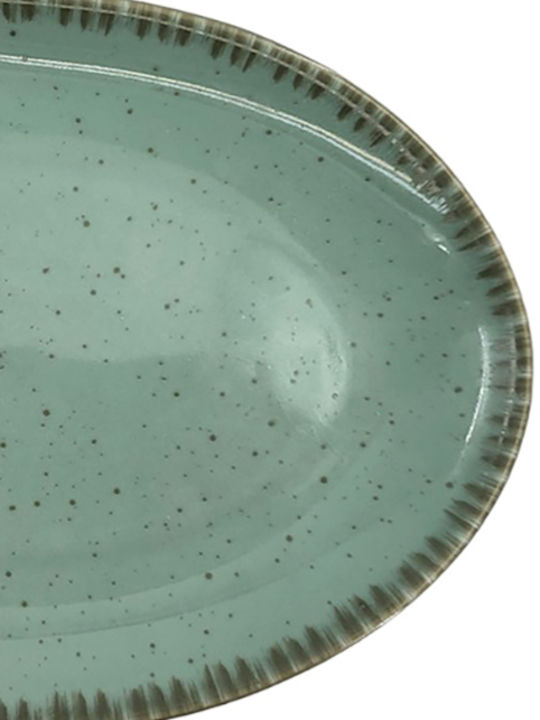 Dot Πιάτο Ρηχό Οβάλ από Πορσελάνη Πράσινο 26x26cm