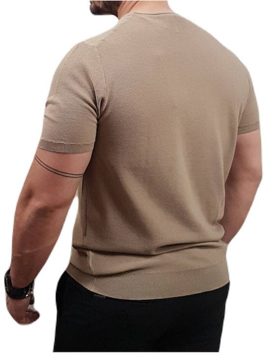 Smart Fashion Short Sleeve Knitted T-shirt 51-206-043 Beige