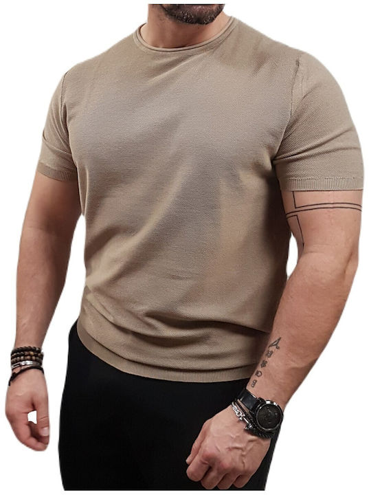 Smart Fashion Short Sleeve Knitted T-shirt 51-206-043 Beige