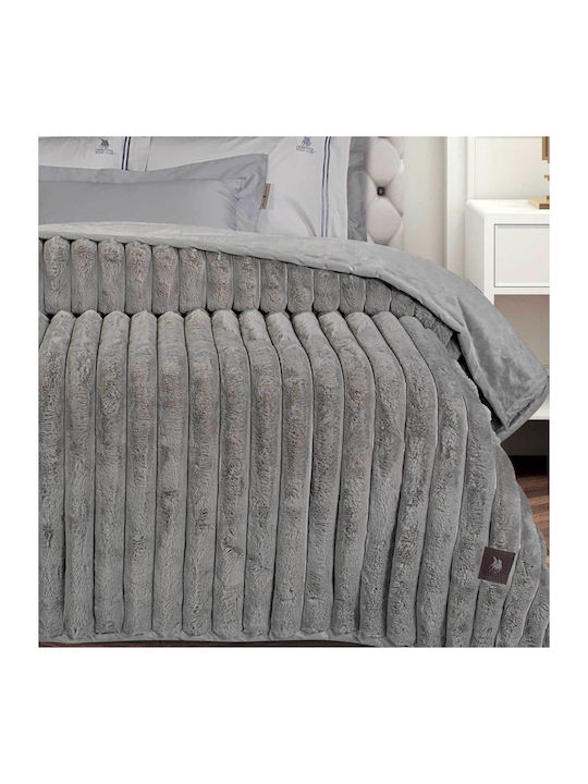 Greenwich Polo Club 3831 Furry Blanket Super Double 220x240cm Taupe