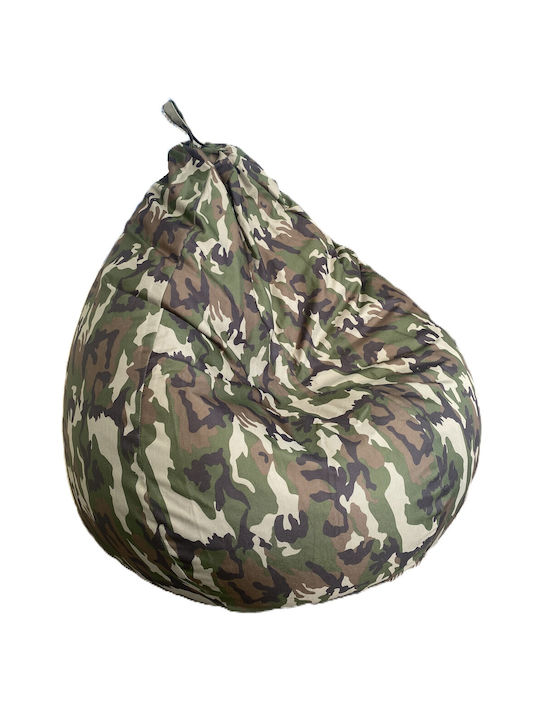Pouf Pear Waterproof Green Camouflage 70x70x80cm