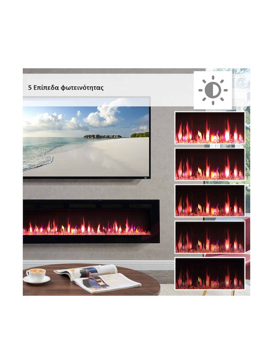 Richen Wall Mounted Electric Fireplace 900W 153x43cm