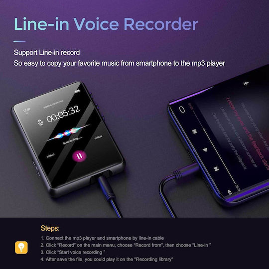 Joliker MP3 Player (64GB) with IPS Touch Screen 2.4" Multicolour