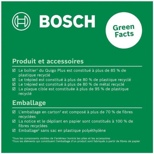 Bosch Quigo Linear Laser-Wasserwaage Roter Strahl mit Arbeitsbereich 7m