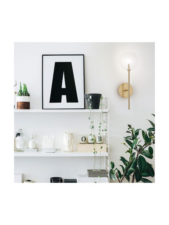 Ideal Lux Equinoxe Ap1 Φωτιστικό Τοίχου με Ντουί G4 Χρυσό