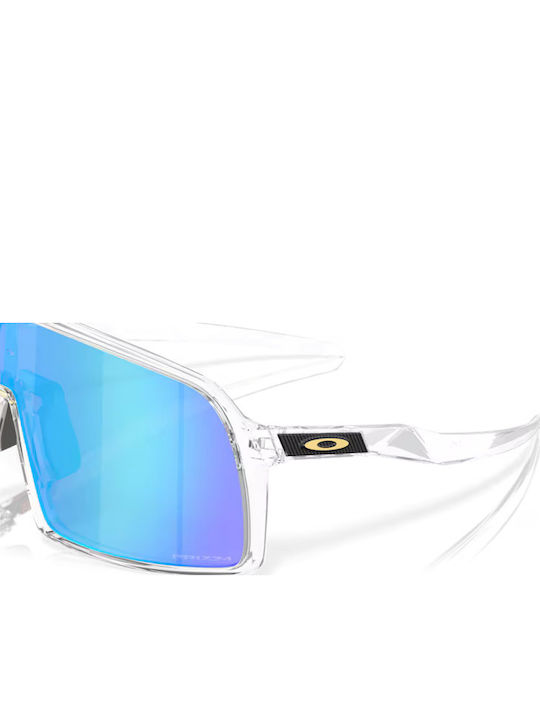 Oakley Prizm Sapphire Men's Sunglasses with Transparent Plastic Frame and Light Blue Mirror Lens OO9406-A3