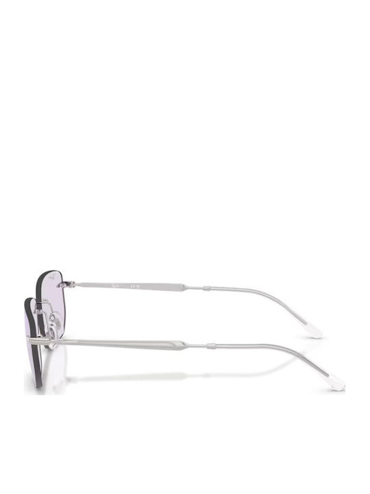 Ray Ban Unisex Sonnenbrille mit Silber Metall Gestell und Lila Spiegel Linse RB3768 003/MH
