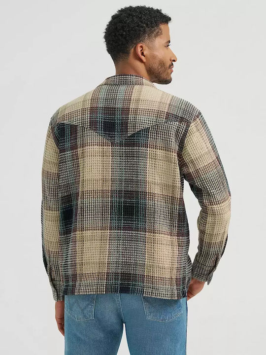 Casey Μακρυμάνικo Overshirt Καρό Electric Teal