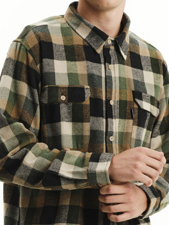 Long-sleeved Flannel Shirt Checked Plaid