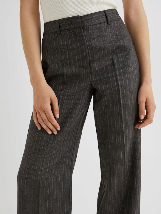 Damen Stoff Hose in Geradem Schnitt Brown