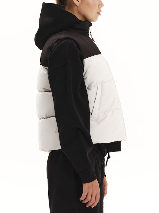 Women's Puffer Jacket Waterproof for Winter Clay Grey/black