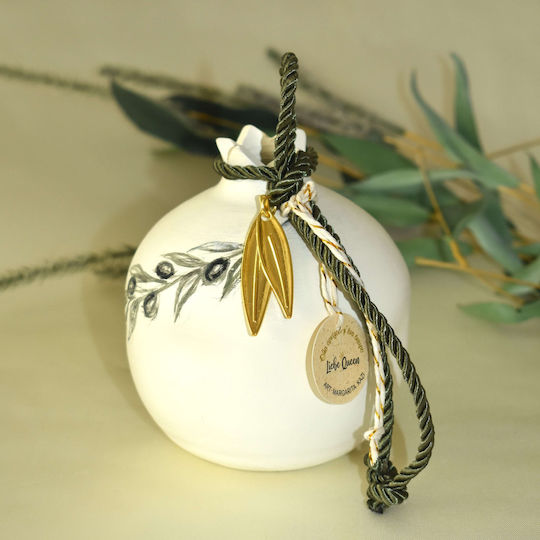 LiebeQueen Handmade Tabletop Lucky Charm Olive Branch Gold Ceramic 9.5x12cm 1pcs