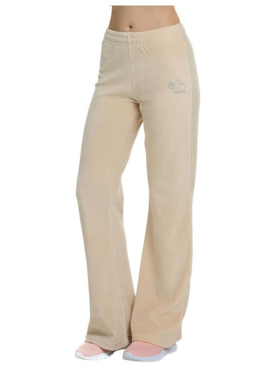Jogginghose Samt Ecru