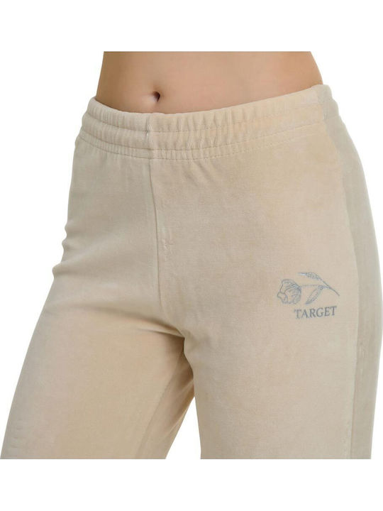 Jogginghose Samt Ecru