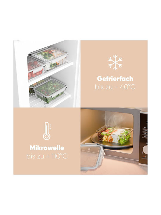 CLASSBACH Set Cutii de Prânz din Sticlă Transparente 20.5cm 3 Bucăți