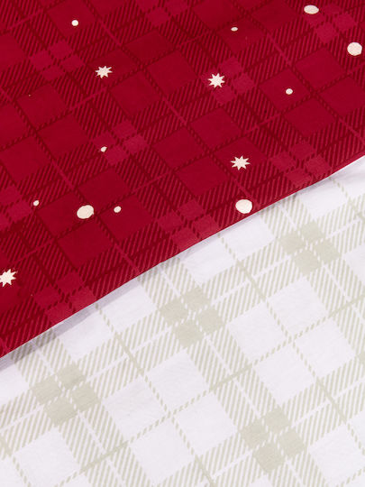 Nima Duvet Cover Set Cotton Single with Pillowcase 160x240 Everlove Red, Ecru