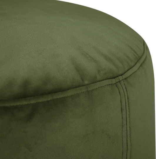 Πουφ Σκαμπό Point Velvet Recycled Recycled Deep Green 50x50x35cm