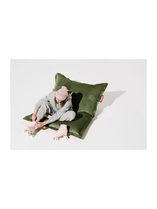 Bean Bag Bolster Poof Original Slim Velvet Recycled Deep Green 155x120cm