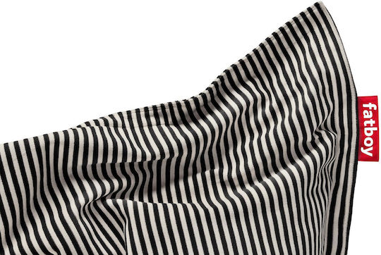 Πουφ Μαξιλάρα Original Slim Terry Black Creme 155x120cm