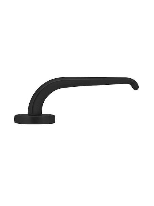 Convex Lever Middle Door with Rosette 2435 Pair with Rosette Matte Black