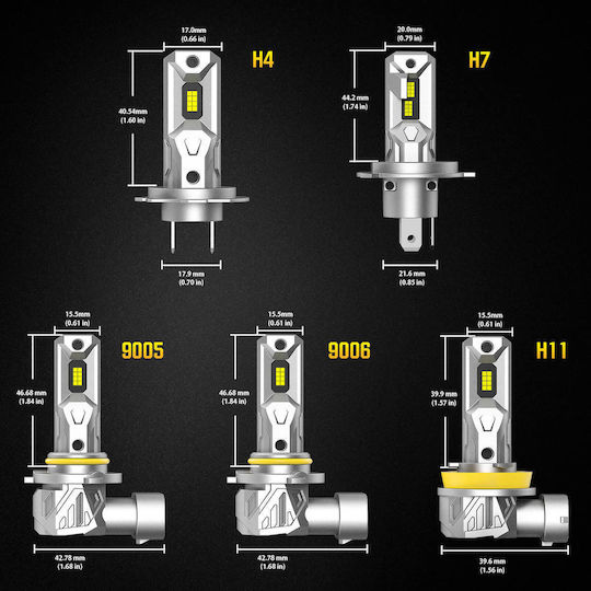 Lamps Car & Motorcycle Ip68 A900 C8 Cyberbeam HB4-9006 LED 6500K Cold White 12-24V 60W 2pcs