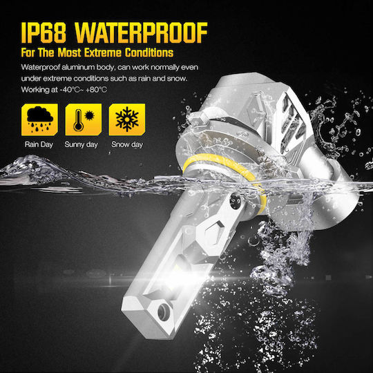 Lamps Car & Motorcycle Ip68 A900 C8 Cyberbeam HB4-9006 LED 6500K Cold White 12-24V 60W 2pcs