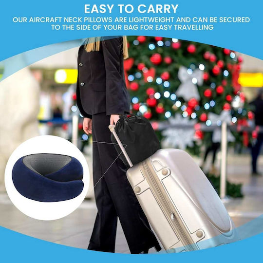 Uncle George Memory Foam Travel Pillow with Carry Case Blue