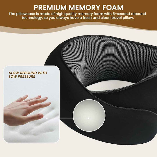 Uncle George Memory Foam Travel Pillow Travel Set Pillow with Carrying Case Black