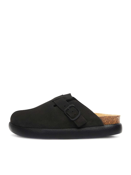 Fae Anatomical Leather Women's Slippers Black