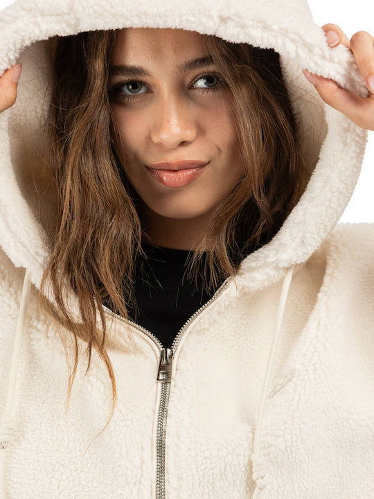 Women's Sweatshirt Hooded Ecru