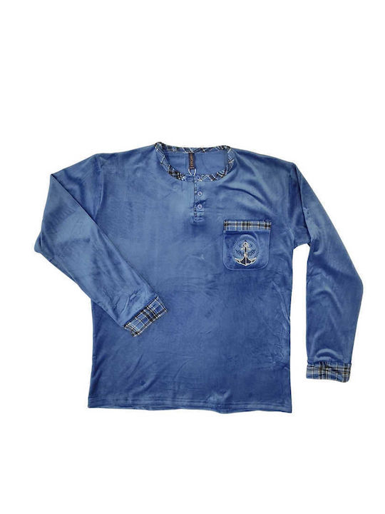 Lovelx Homewear Men's Winter Pajamas Set Blue