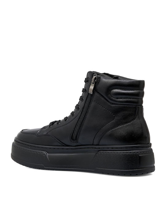 Herren Flatforms Stiefel Schwarz
