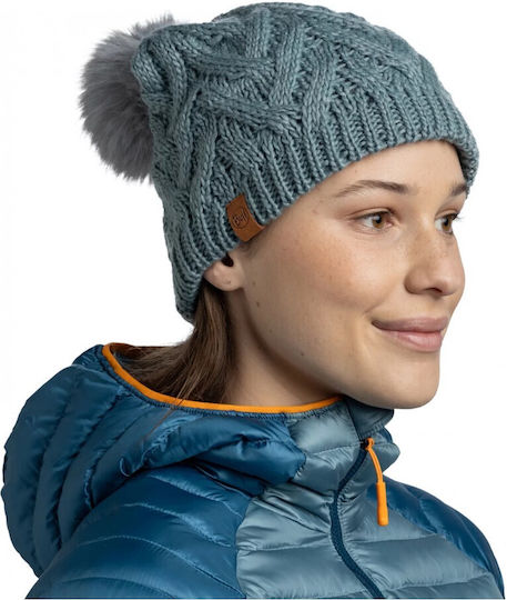 Caryn Beanie Fleece Beanie Knitted in Green color