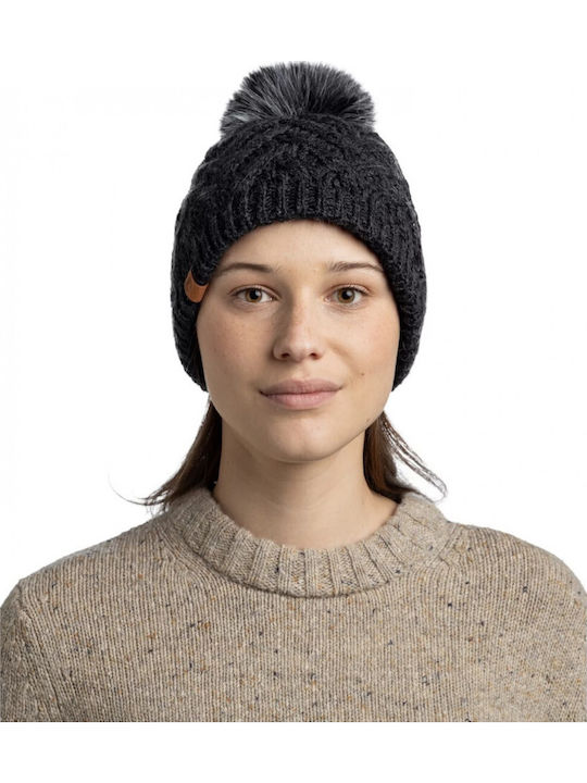 Caryn Beanie Fleece Beanie Knitted in Black color