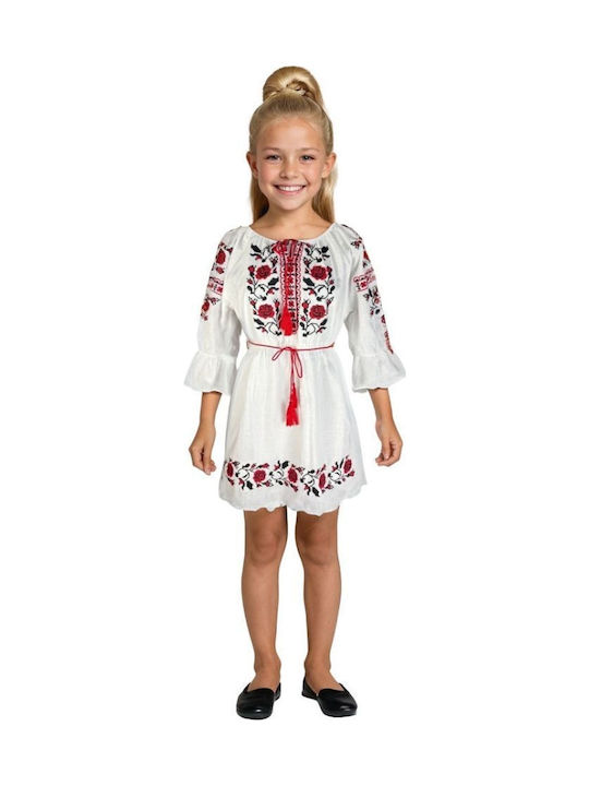 Mädchen Trachtenkleid Cpc Weiß Rot
