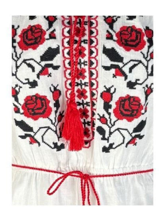 Mädchen Trachtenkleid Cpc Weiß Rot