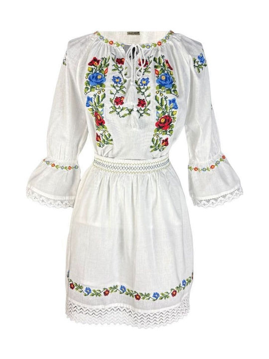 Girls Traditional Costume Dress Style CPC White Green