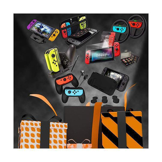 Orzly Grips Compatibile Nintendo Switch Joy-con-uri Confort Sporit Pachet Dublu 2x Negre Atașamente Universale Laterale Pentru Nintendo Switch Joy-con-uri