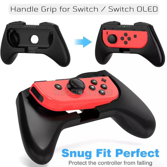 Orzly Grips Compatibile Nintendo Switch Joy-con-uri Confort Sporit Pachet Dublu 2x Negre Atașamente Universale Laterale Pentru Nintendo Switch Joy-con-uri