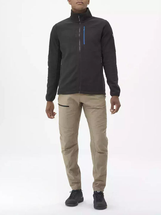 Men's Fleece Cardigan with Hood Black