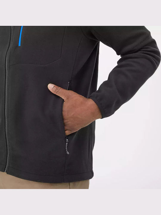 Men's Fleece Cardigan with Hood Black